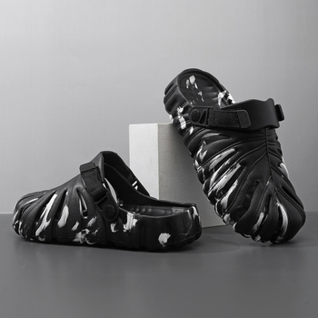 Παπούτσια Crocs Καλοκαιρινά Εξωτερικά Ρούχα Casual Monstera Fashion Baotou Παντόφλες με Χοντρή Σόλα, Αυξημένη Καμουφλάζ, Αντιολισθητικά Σανδάλια και Παντόφλες Παραλίας