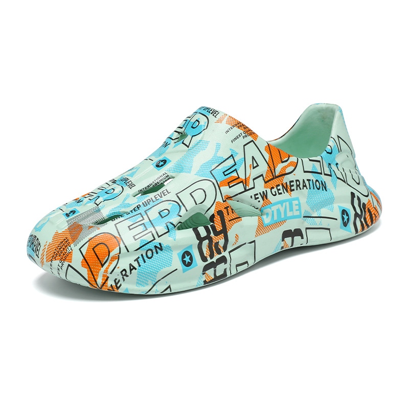 Pantofi sport pentru bărbați, pantofi sport cu talpă groasă, antiderapanți, imprimare colorată, Baotou, pantofi de plajă, pantofi sport casual, pantofi de plajă, pantofi sport, pantofi de plajă