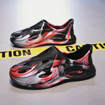 Παπούτσια καμουφλάζ EVA με τρύπες καρύδας για άνδρες και γυναίκες καλοκαιρινά γκράφιτι εξωτερικής χρήσης παπουτσιών με χοντρή σόλα, σανδάλια και παντόφλες