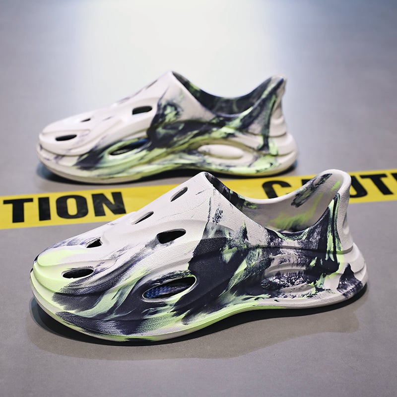 Maskovacie topánky EVA s kokosovým otvorom pre mužov a ženy, letné graffiti, vrchné oblečenie, hrubá podrážka, sandále a papuče