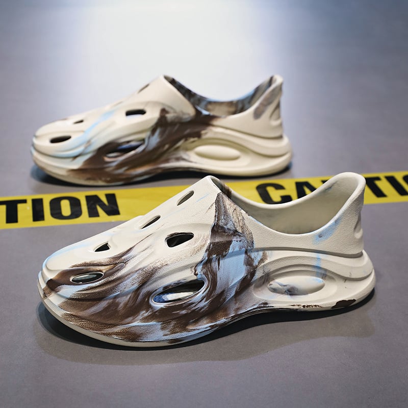 Maskovacie topánky EVA s kokosovým otvorom pre mužov a ženy, letné graffiti, vrchné oblečenie, hrubá podrážka, sandále a papuče