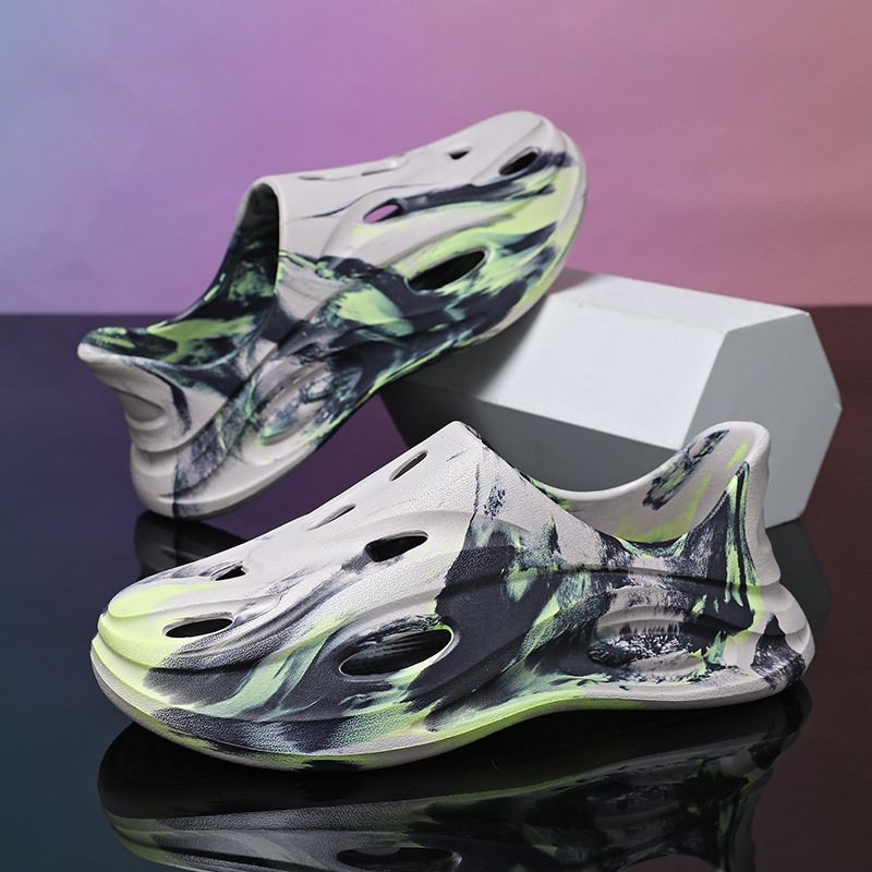 Maskovacie topánky EVA s kokosovým otvorom pre mužov a ženy, letné graffiti, vrchné oblečenie, hrubá podrážka, sandále a papuče