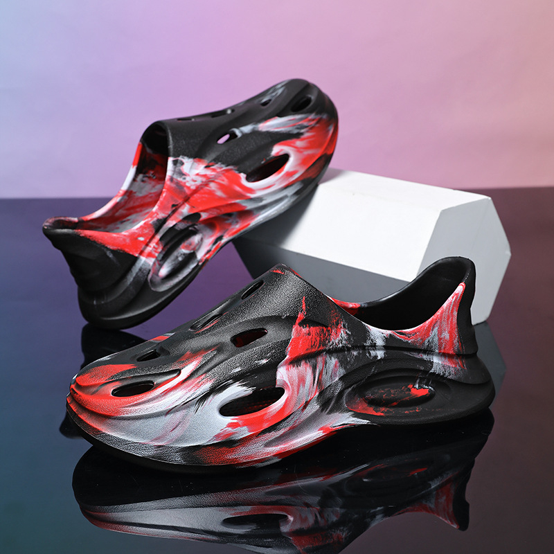 Maskovacie topánky EVA s kokosovým otvorom pre mužov a ženy, letné graffiti, vrchné oblečenie, hrubá podrážka, sandále a papuče