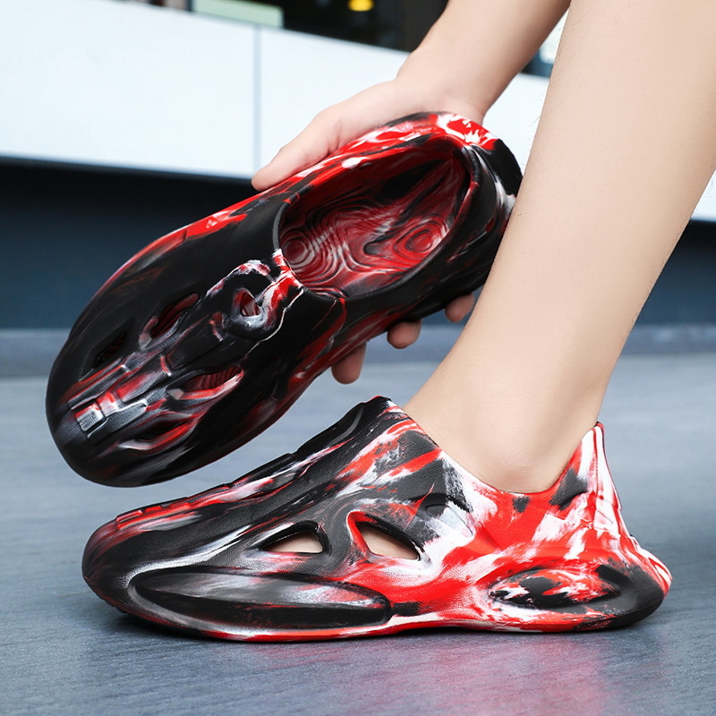 Pantofi de plajă cu platformă de cocos transfrontalieră 2025, vara nouă EVA pentru bărbați și femei, sandale Kanye, graffiti, pantofi de plajă pentru bărbați