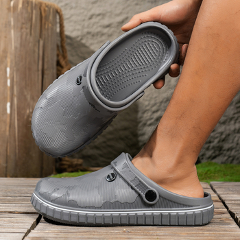 Παπούτσια Σεφ Ανδρικά Αδιάβροχα Παπούτσια Κήπου και Αγροκτήματος Αδιάβροχα, Γρήγορο Στέγνωμα, Άμμος, Παραλία, Υπαίθρια Ατμοπέδιλα, Δίχρωμα, Στρογγυλή Μύτη, Δροσερά Παπούτσια