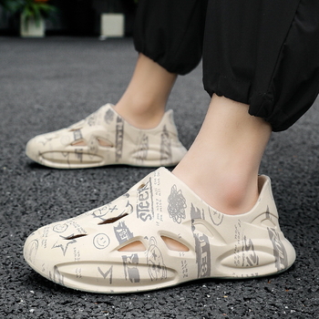 Ανδρικά παπούτσια Crossborder Hole Shoes 2025 για το καλοκαίρι του 2025, παπούτσια Kanye Wading για ζευγάρια με γκράφιτι και χοντρή σόλα.