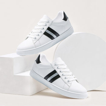 Didelių dydžių moteriški bateliai pavasariui ir rudeniui, spalvų blokavimo būdu, plokščiapadžiai, suvarstomi sportbačiai, moteriški universalūs laisvalaikio sportbačiai, žemapadžiai balti bateliai.