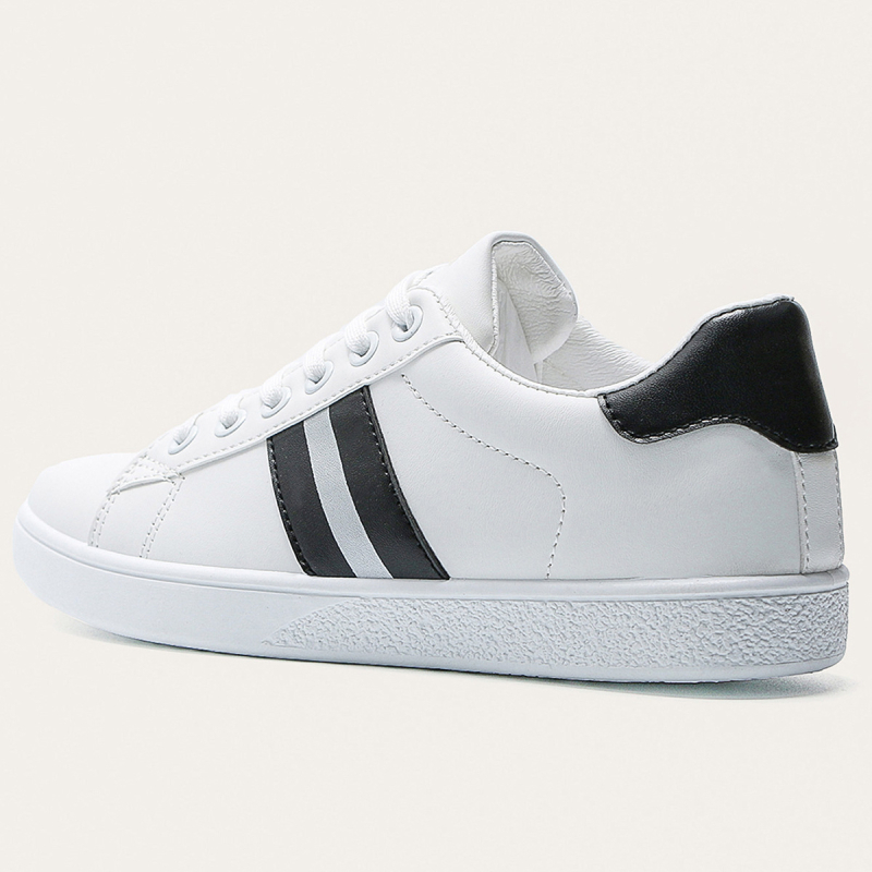 Didelių dydžių moteriški bateliai pavasariui ir rudeniui, spalvų blokavimo būdu, plokščiapadžiai, suvarstomi sportbačiai, moteriški universalūs laisvalaikio sportbačiai, žemapadžiai balti bateliai.