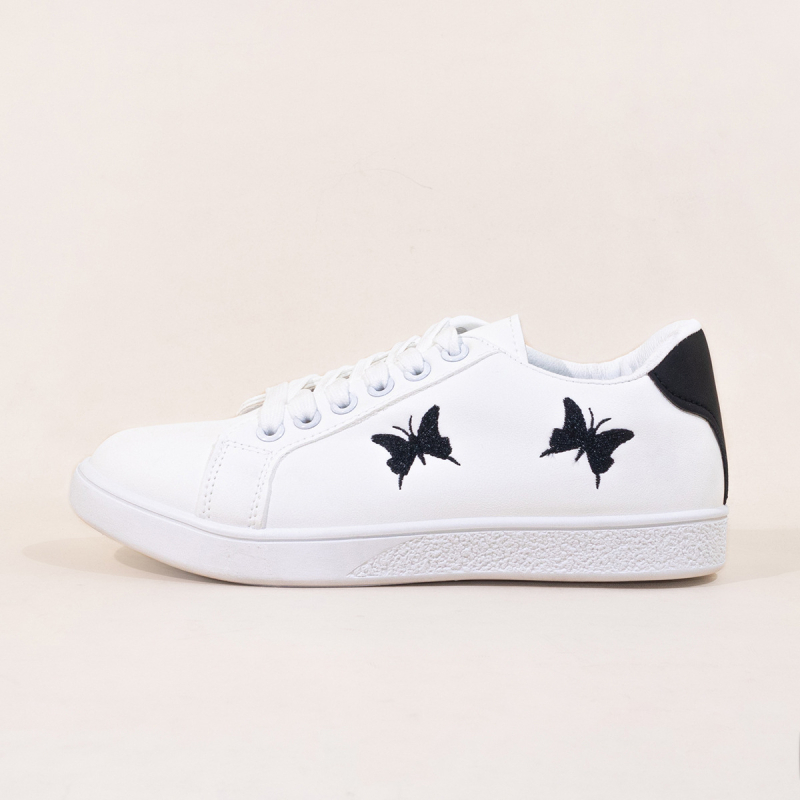 Didelių dydžių moteriški bateliai pavasariui ir rudeniui, spalvų blokavimo būdu, plokščiapadžiai, suvarstomi sportbačiai, moteriški universalūs laisvalaikio sportbačiai, žemapadžiai balti bateliai.