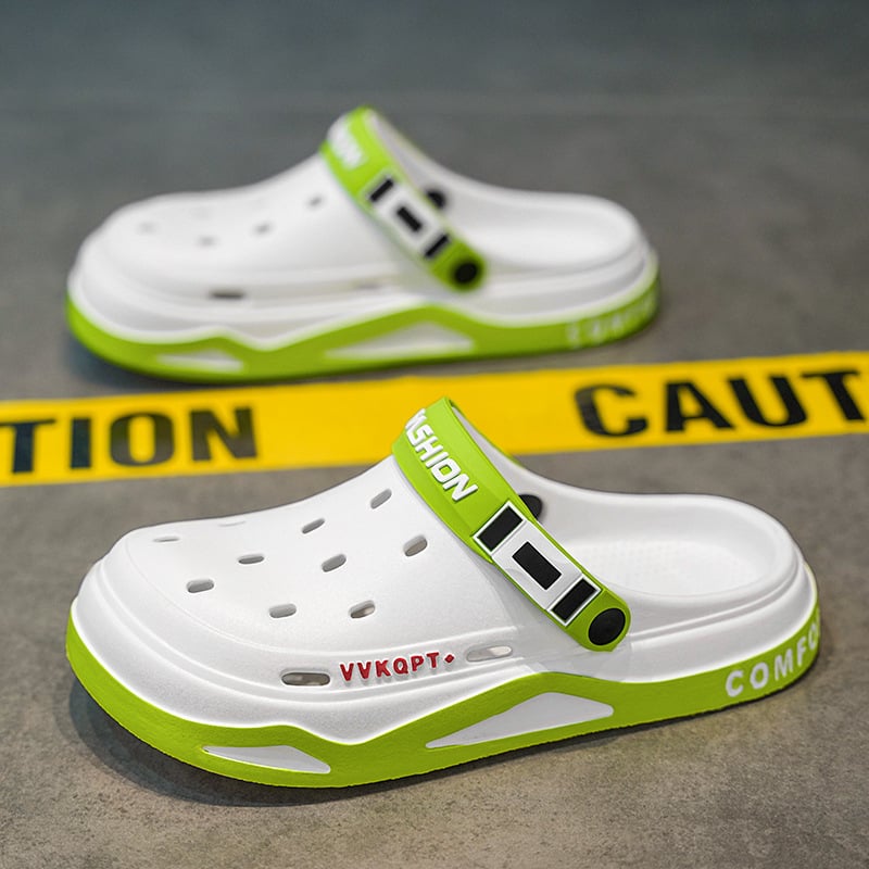 Мъжки обувки Croc 2024 Нови летни връхни дрехи Неплъзгащи дишащи плажни сандали Baotou с дебела подметка