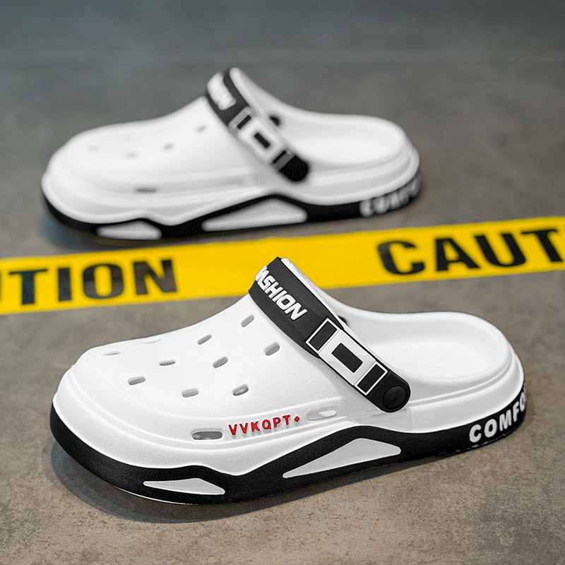 Pantofi sport bărbați Croc 2024, vară nouă, îmbrăcăminte exterioară, antiderapantă, respirabilă, plajă, litoral, Baotou, sandale cu talpă groasă