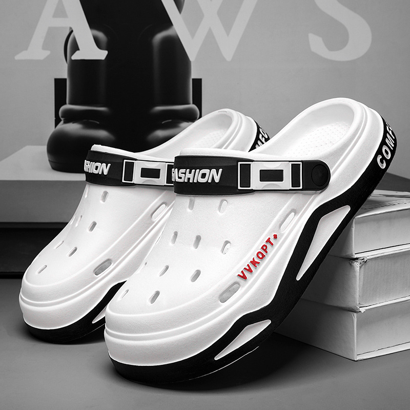 Pantofi sport bărbați Croc 2024, vară nouă, îmbrăcăminte exterioară, antiderapantă, respirabilă, plajă, litoral, Baotou, sandale cu talpă groasă