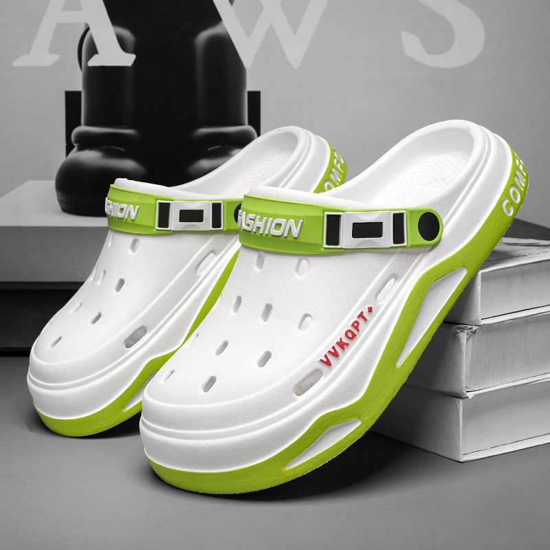 Pantofi sport bărbați Croc 2024, vară nouă, îmbrăcăminte exterioară, antiderapantă, respirabilă, plajă, litoral, Baotou, sandale cu talpă groasă