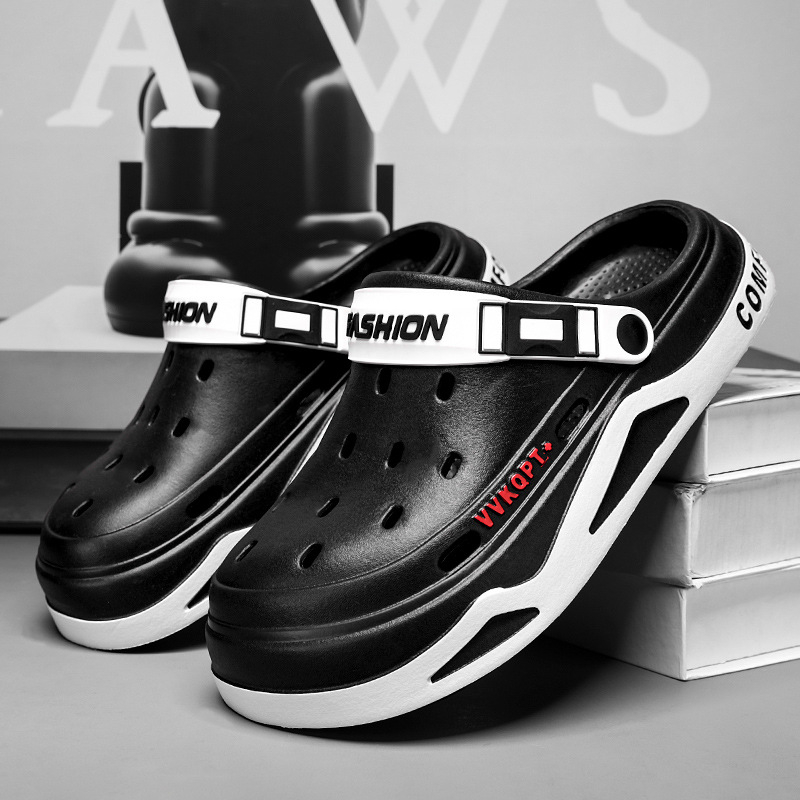 Pantofi sport bărbați Croc 2024, vară nouă, îmbrăcăminte exterioară, antiderapantă, respirabilă, plajă, litoral, Baotou, sandale cu talpă groasă