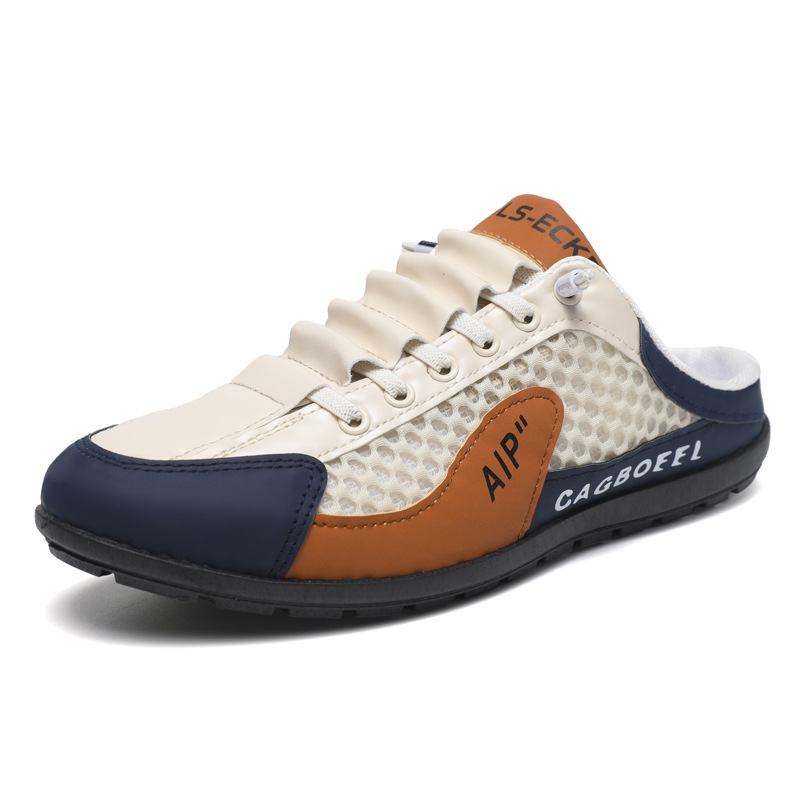 Pantofi sport pentru bărbați Baotou cu jumătate de cupă 2025, model transfrontalier, cu plasă respirabilă, versatil și respirabil, la modă