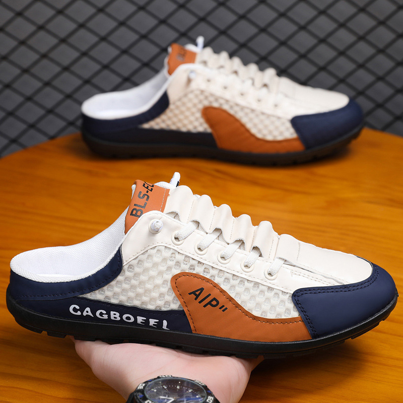 Pantofi sport pentru bărbați Baotou cu jumătate de cupă 2025, model transfrontalier, cu plasă respirabilă, versatil și respirabil, la modă