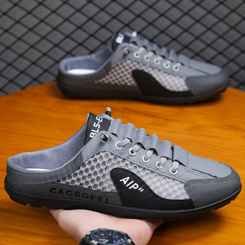 Pantofi sport pentru bărbați Baotou cu jumătate de cupă 2025, model transfrontalier, cu plasă respirabilă, versatil și respirabil, la modă