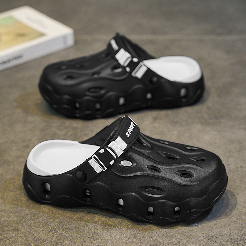 Pantofi cu gaură pentru bărbați, talpă groasă, senzație de vară, purtare de plajă Baotou, papuci pentru bărbați, comerț exterior transfrontalier Baotou, sandale