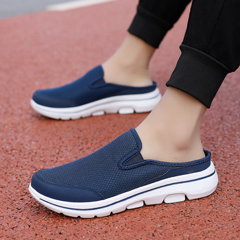 Pantofi sport de vară pentru bărbați, pantofi sport cu aur, respirabili, cu plasă, cu jumătate de tragere, ușori, pentru iubitorii de modă, în aer liber