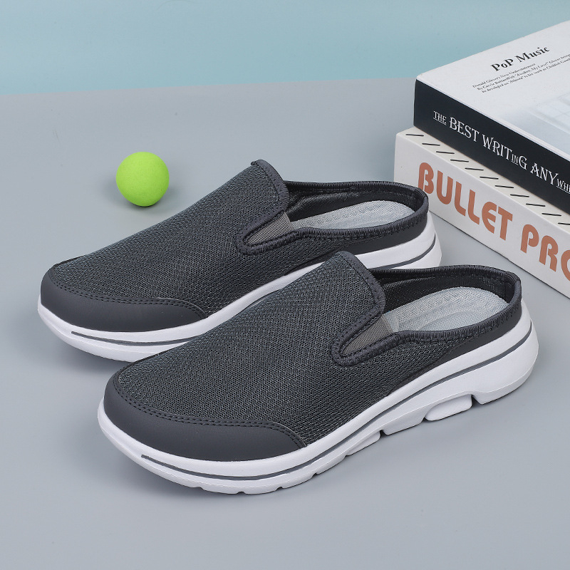 Pantofi sport de vară pentru bărbați, pantofi sport cu aur, respirabili, cu plasă, cu jumătate de tragere, ușori, pentru iubitorii de modă, în aer liber