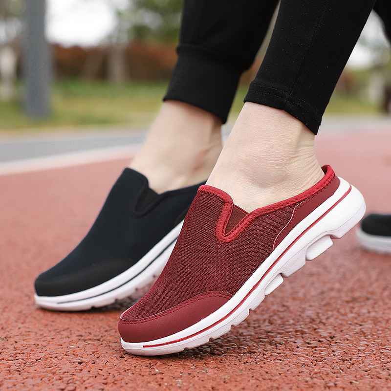 Pantofi sport de vară pentru bărbați, pantofi sport cu aur, respirabili, cu plasă, cu jumătate de tragere, ușori, pentru iubitorii de modă, în aer liber