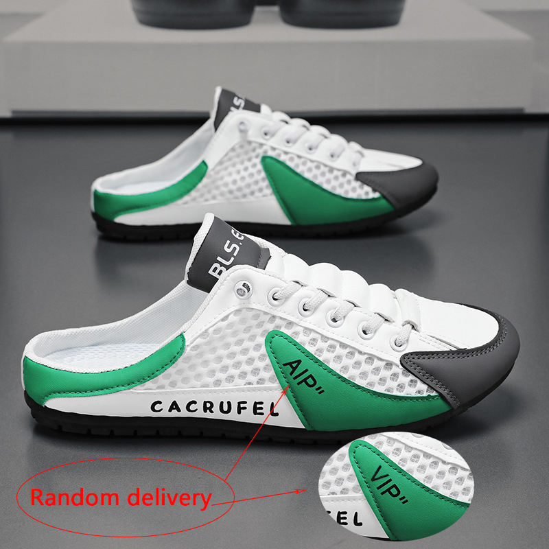 Férfi szandálok, mokaszinok, egylépcsős, üreges hálós szandálok, alkalmi cipők, könnyű hálós anyag, haspáncél