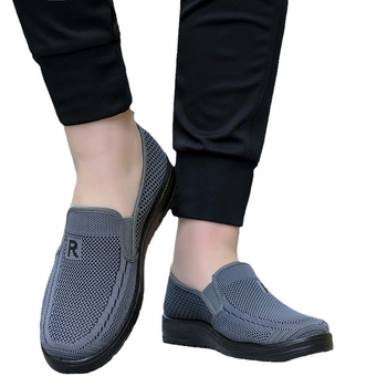 Παπούτσια Beijing με ενιαία πλέξη, ίδιου τύπου, για μεσήλικες και ηλικιωμένους, παπούτσια για μπαμπά με mesh επιφάνεια, ένα βήμα, μαλακή σόλα, αντιολισθητικά, casual ανδρικά παπούτσια mesh
