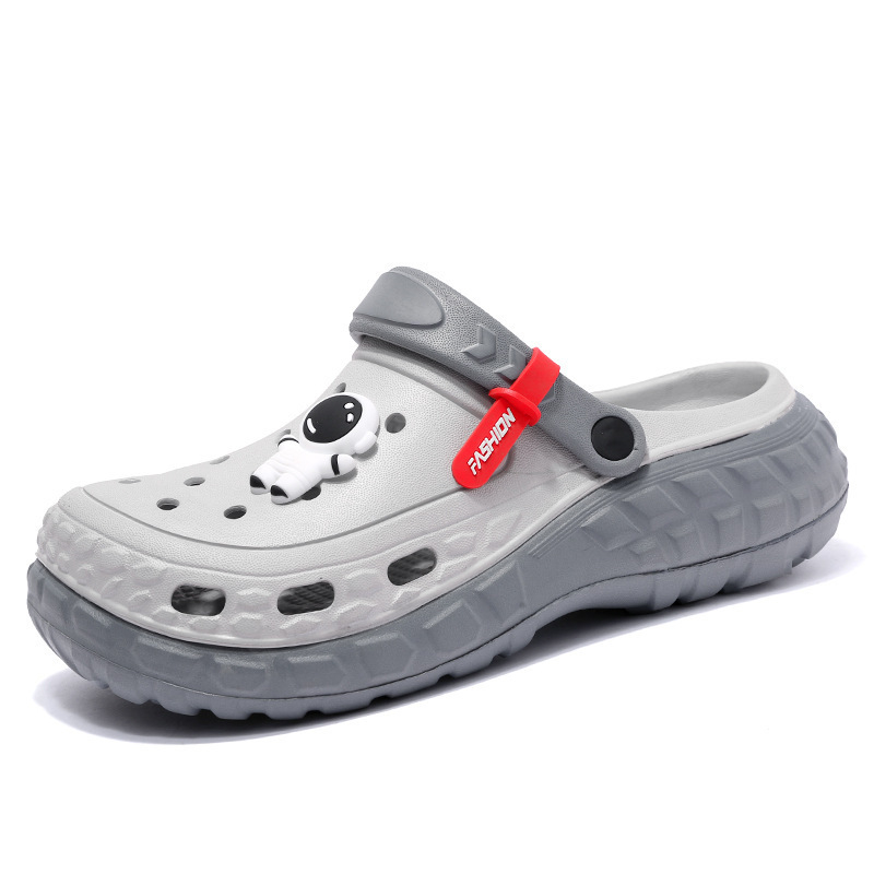 Papuci de plajă antiderapanți pentru bărbați, vară, talpă groasă, uzură exterioară, culoare dublă, podea cu gaură, sport, agrement, în aer liber, antiderapante