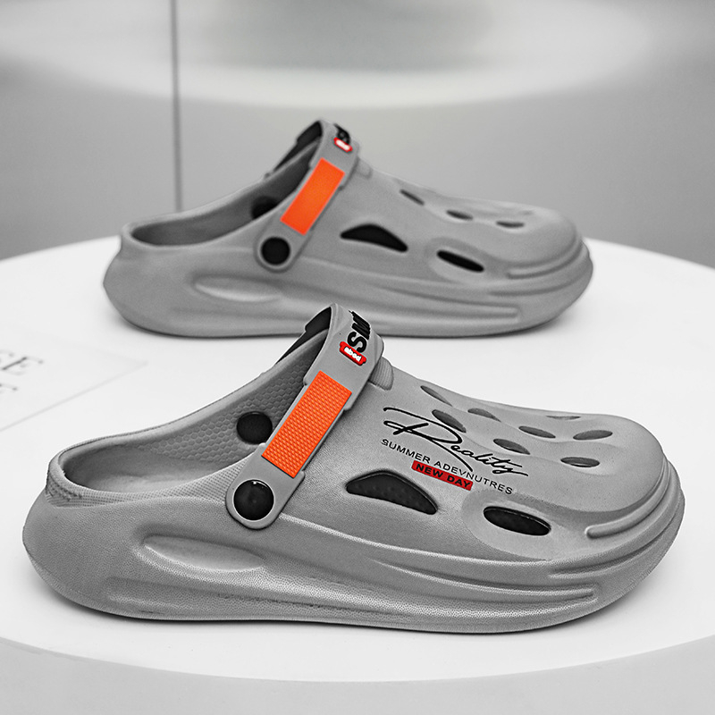 Határokon átnyúló lyukas cipők 2025 nyári új stílusú baotou üreges tengerparti strandszandálok és papucsok kültéri vastag talpú irodai cipők