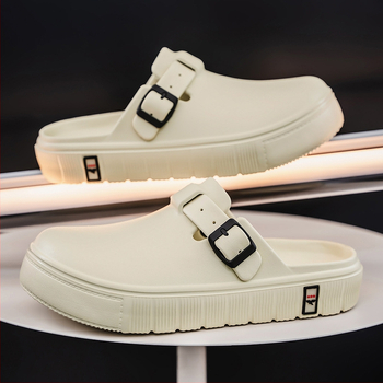 Sandale și papuci transfrontaliere de primăvară și vară pentru bărbați Baotou, plus mărime, îmbrăcăminte exterioară, talpă groasă antiderapantă, pantofi de peșteră, papuci de jumătate pentru femei, același cuplu