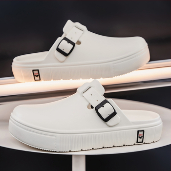 Sandale și papuci transfrontaliere de primăvară și vară pentru bărbați Baotou, plus mărime, îmbrăcăminte exterioară, talpă groasă antiderapantă, pantofi de peșteră, papuci de jumătate pentru femei, același cuplu