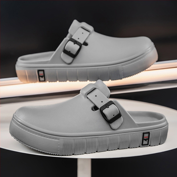 Sandale și papuci transfrontaliere de primăvară și vară pentru bărbați Baotou, plus mărime, îmbrăcăminte exterioară, talpă groasă antiderapantă, pantofi de peșteră, papuci de jumătate pentru femei, același cuplu