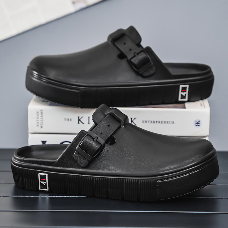 Sandale și papuci transfrontaliere de primăvară și vară pentru bărbați Baotou, plus mărime, îmbrăcăminte exterioară, talpă groasă antiderapantă, pantofi de peșteră, papuci de jumătate pentru femei, același cuplu