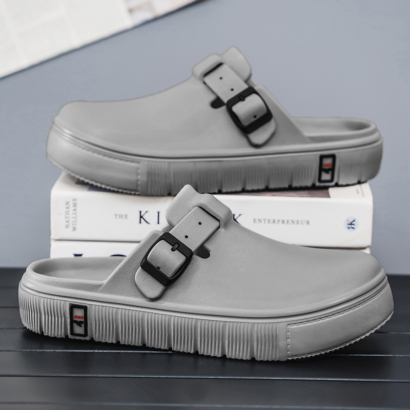 Sandale și papuci transfrontaliere de primăvară și vară pentru bărbați Baotou, plus mărime, îmbrăcăminte exterioară, talpă groasă antiderapantă, pantofi de peșteră, papuci de jumătate pentru femei, același cuplu