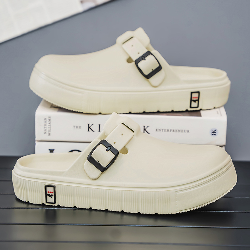 Sandale și papuci transfrontaliere de primăvară și vară pentru bărbați Baotou, plus mărime, îmbrăcăminte exterioară, talpă groasă antiderapantă, pantofi de peșteră, papuci de jumătate pentru femei, același cuplu