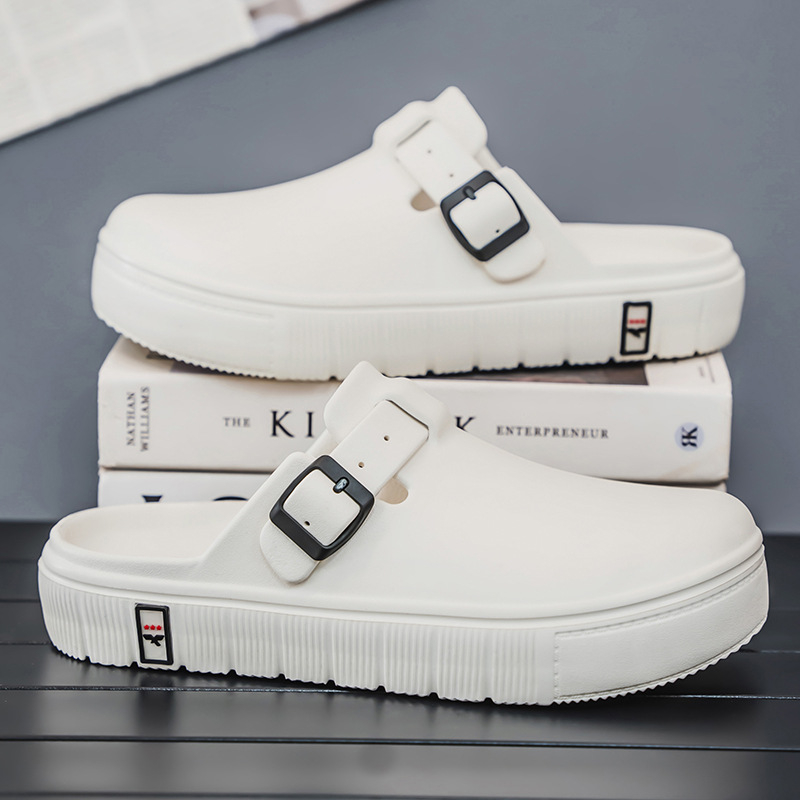 Sandale și papuci transfrontaliere de primăvară și vară pentru bărbați Baotou, plus mărime, îmbrăcăminte exterioară, talpă groasă antiderapantă, pantofi de peșteră, papuci de jumătate pentru femei, același cuplu