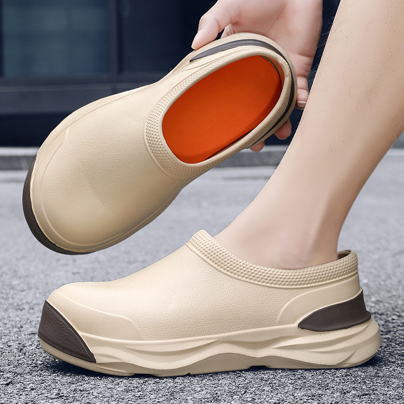 Pánske kuchárske topánky, jesenné športové, ležérne, čierne nepremokavé kožené topánky, pracovné kuchynské špeciálne protišmykové topánky na ochranu práce