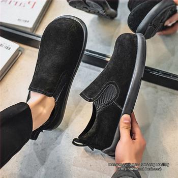 Ανδρικά Παπούτσια 2025 Νέα Άνοιξη Lazy Slip-on Casual Παπούτσια Ανδρικά All-match Μαλακό Πάτο Αντιολισθητικά Δερμάτινα Παπούτσια με Μεγάλο Κεφαλάρι