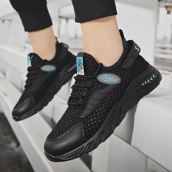 2024 nové letné módne šnurovacie pánske priedušné duté sieťované tenisky, trendy študentské bežecké topánky