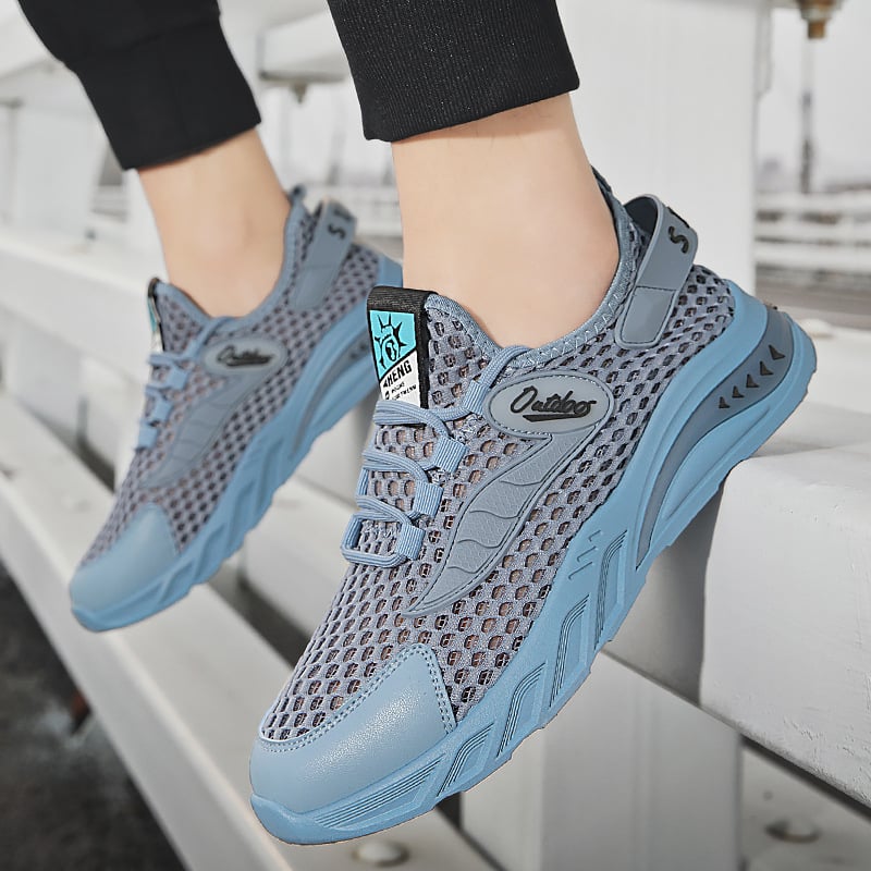 2024 nové letné módne šnurovacie pánske priedušné duté sieťované tenisky, trendy študentské bežecké topánky