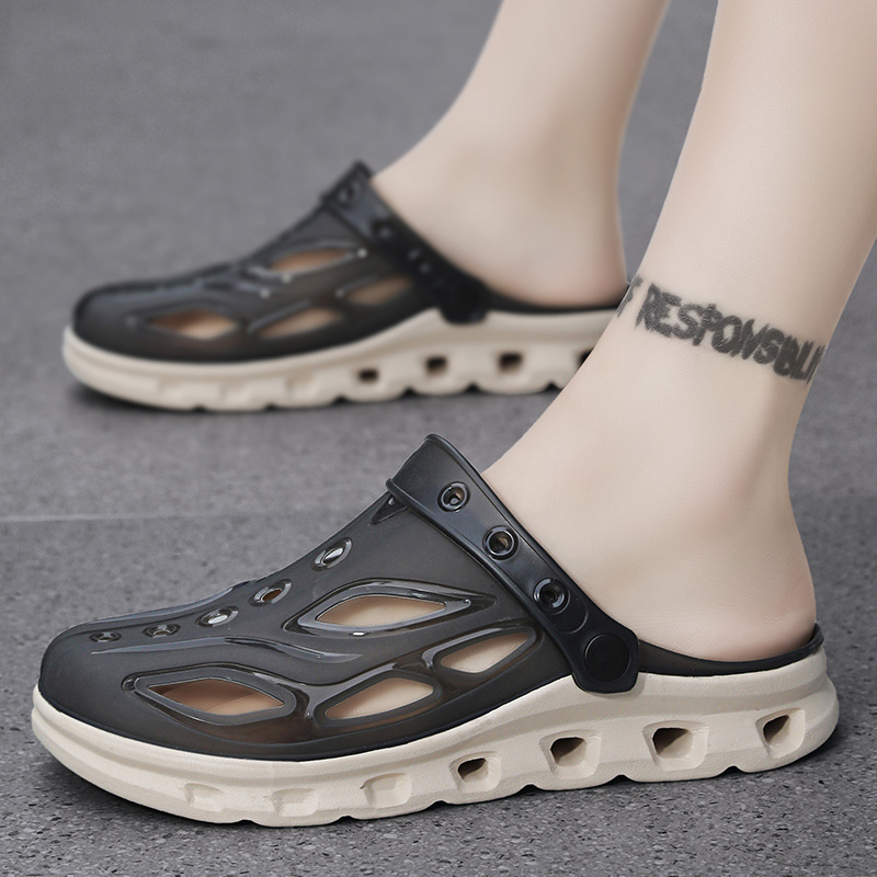 Pantofi sport noi cu găuri din EVA, de calitate superioară, lustruiți, cu suprafață gelatinoasă din TPU, pentru bărbați, pantofi transfrontalieri de mărime mare, en-gros