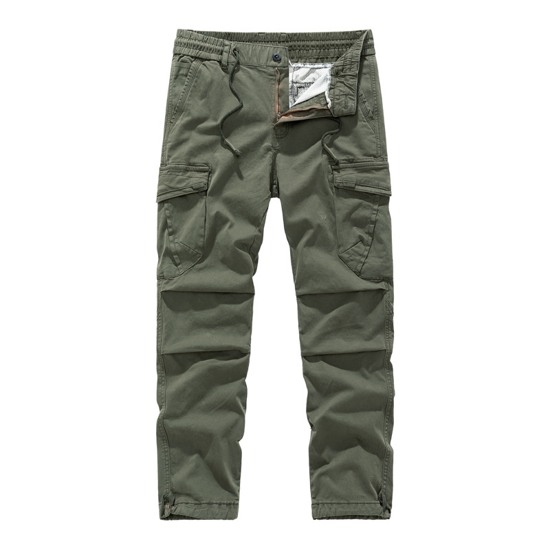 Pánske nové retro trendy outdoorové nohavice, pekné ležérne nohavice so sťahovacou šnúrkou, rovné športové elastické nohavice 7606