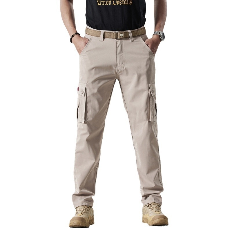 Muške nove elegantne, uske radne hlače, ravne, univerzalne, ležerne hlače s više džepova, 895555