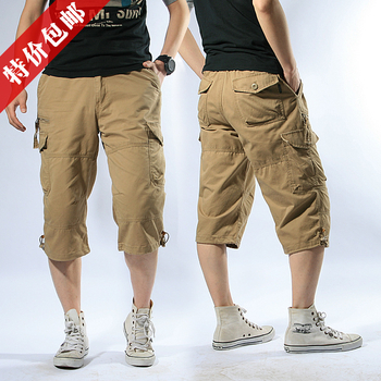 Salopete de vară subțiri, largi, de dimensiuni mari, pantaloni scurți pentru bărbați, cu mai multe buzunare, pantaloni scurți de camuflaj casual, crop, pentru bărbați