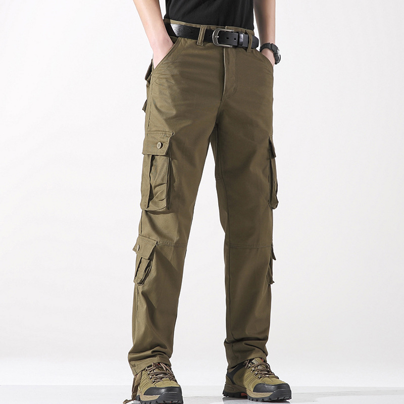 Salopetă bărbați pantaloni casual noi pantaloni drepți brand la modă mărime mare pantaloni casual bărbați noi pantaloni lungi cu mai multe buzunare