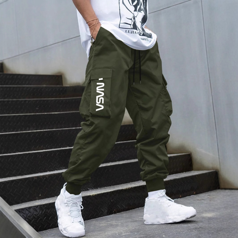 Cezhraničné špirálové nohavice v japonskom štýle, trendy značkové pánske ležérne nohavice v americkom štýle s viacerými vreckami, trendy voľné nohavice pre tínedžerov