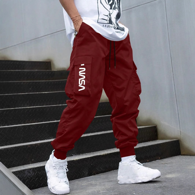 Cezhraničné špirálové nohavice v japonskom štýle, trendy značkové pánske ležérne nohavice v americkom štýle s viacerými vreckami, trendy voľné nohavice pre tínedžerov