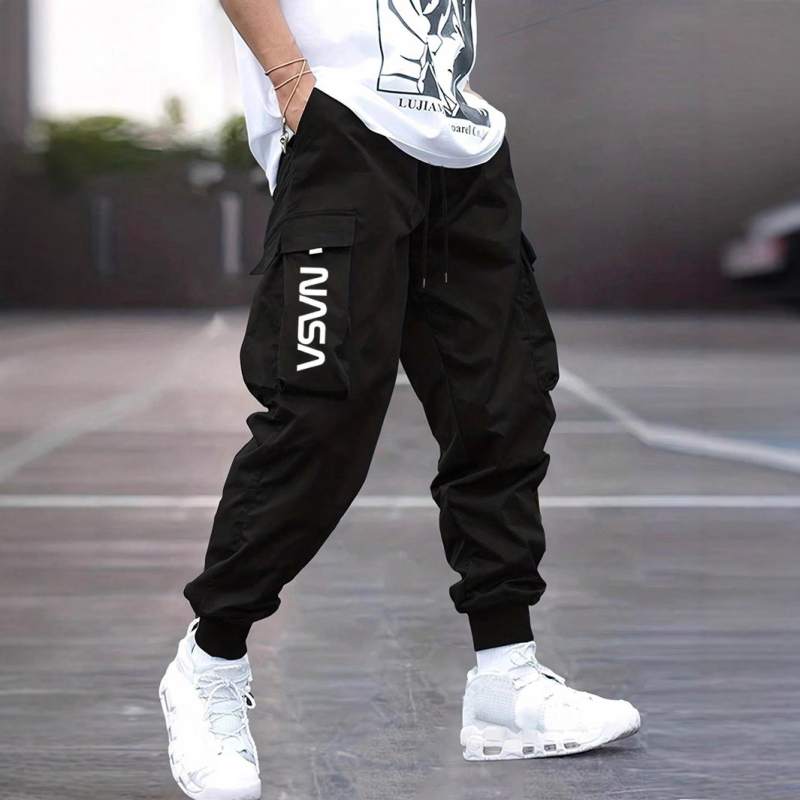 Cezhraničné špirálové nohavice v japonskom štýle, trendy značkové pánske ležérne nohavice v americkom štýle s viacerými vreckami, trendy voľné nohavice pre tínedžerov