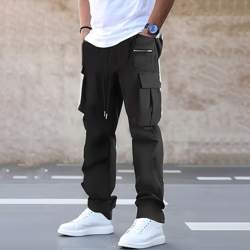 Salopetă americană lejeră pentru bărbați, retro, de stradă principală, dreaptă, cu picior larg, pantaloni casual, nouă tendință la modă, pantaloni de parașutist