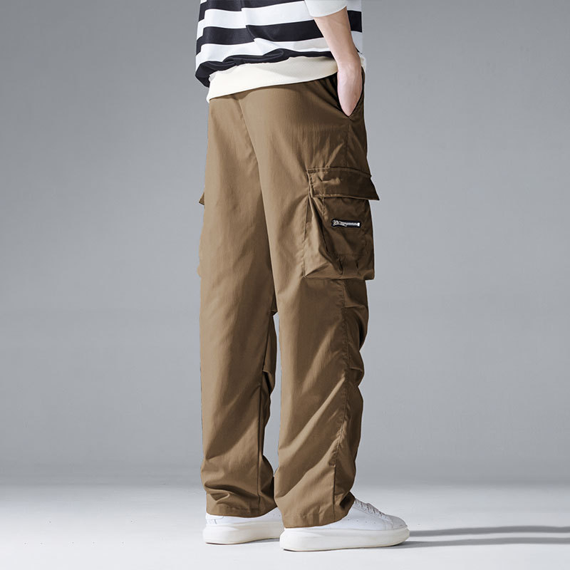 Salopetă americană lejeră pentru bărbați, retro, de stradă principală, dreaptă, cu picior larg, pantaloni casual, nouă tendință la modă, pantaloni de parașutist